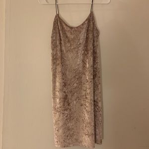 SOLD Pink Crushed Velvet Slip Dress